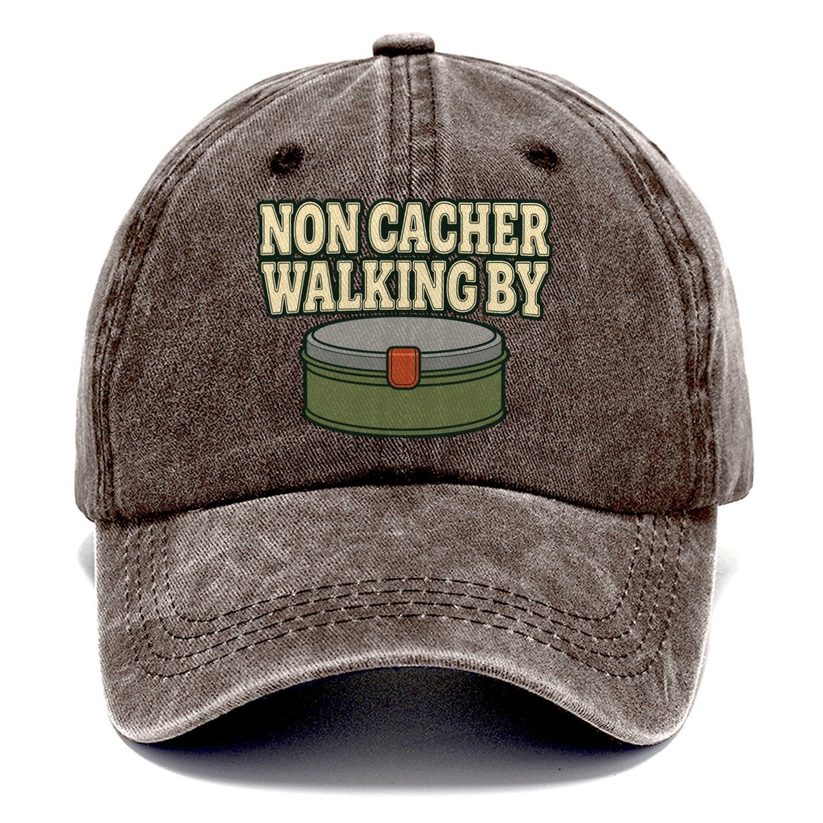 Non Cacher Walking By Geocaching Classic Cap – Brown