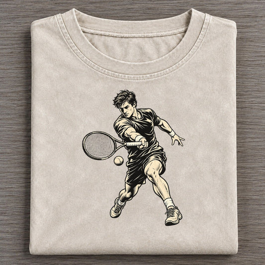 Tennis Running Forehand Global Sports Ink Figures Vintage T-shirt – Off White