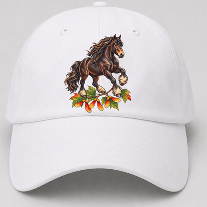Canadian Horse And Sugar Maple Samaras Canada Cultural Icons Baseball Cap – White