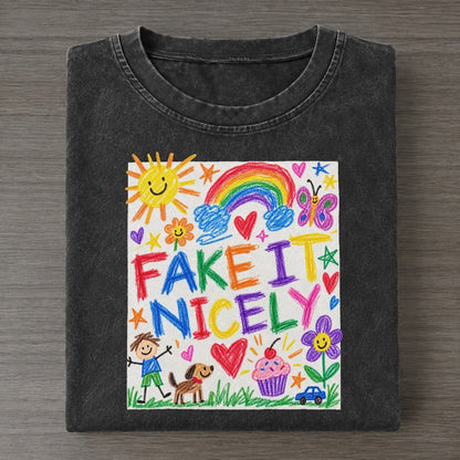 Fake It Nicely Crayon Hour Vintage T-shirt – Black
