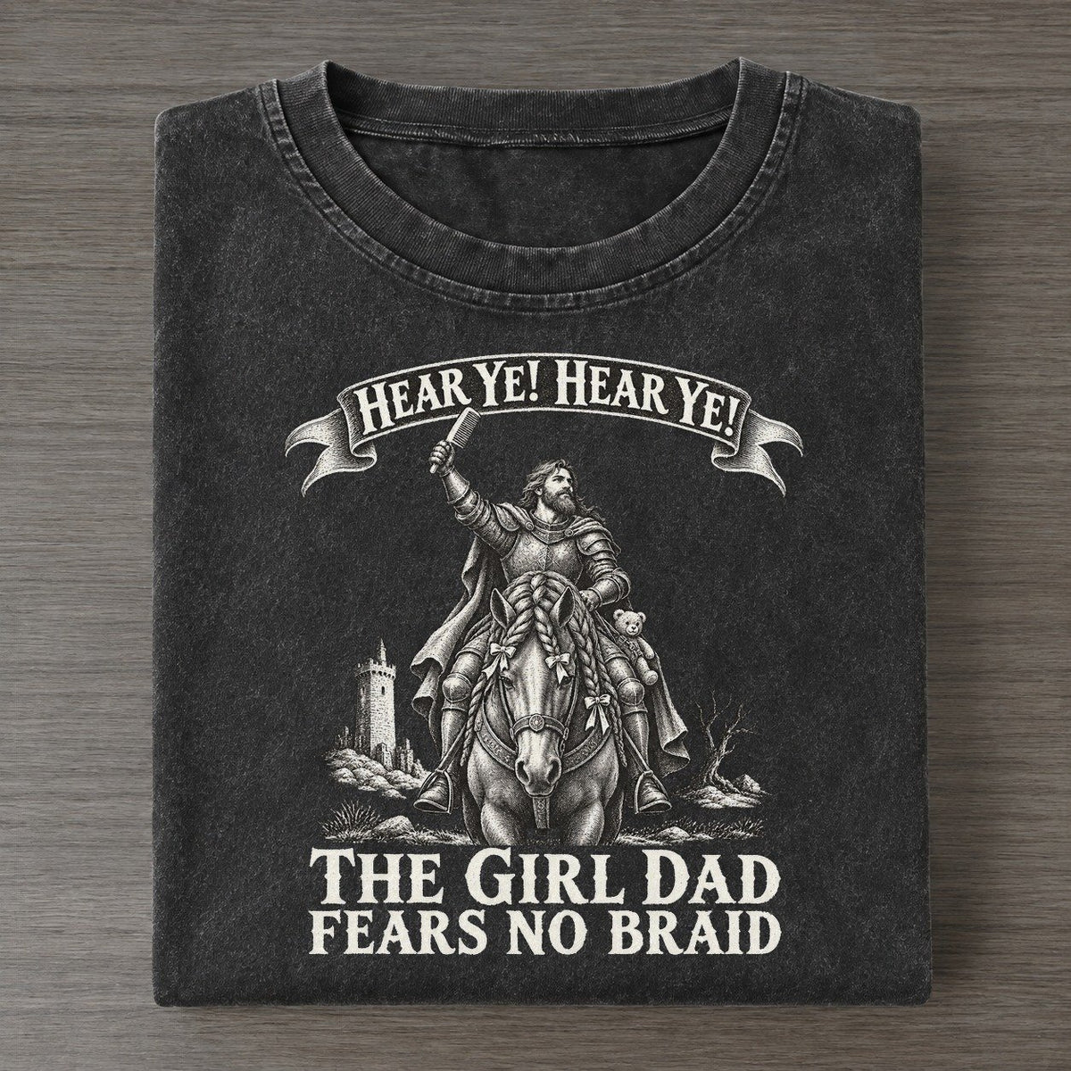 The Girl Dad On A Warhorse Royal Decree Vintage T-shirt – Black