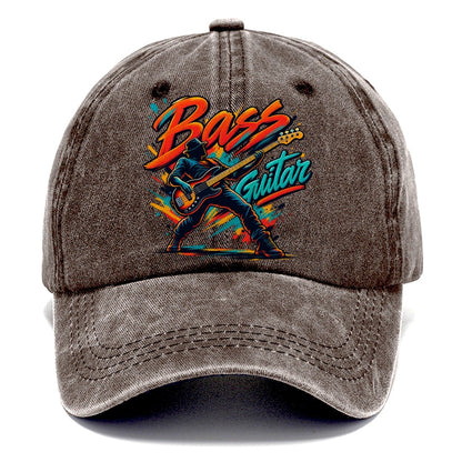 Bass Guitar Wordmark Music Instruments Classic Cap – Brown