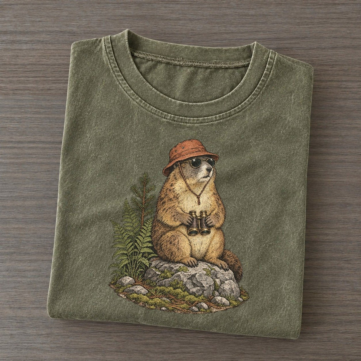 Marmot Lookout Slow Camp Club Vintage T-shirt – Army Green