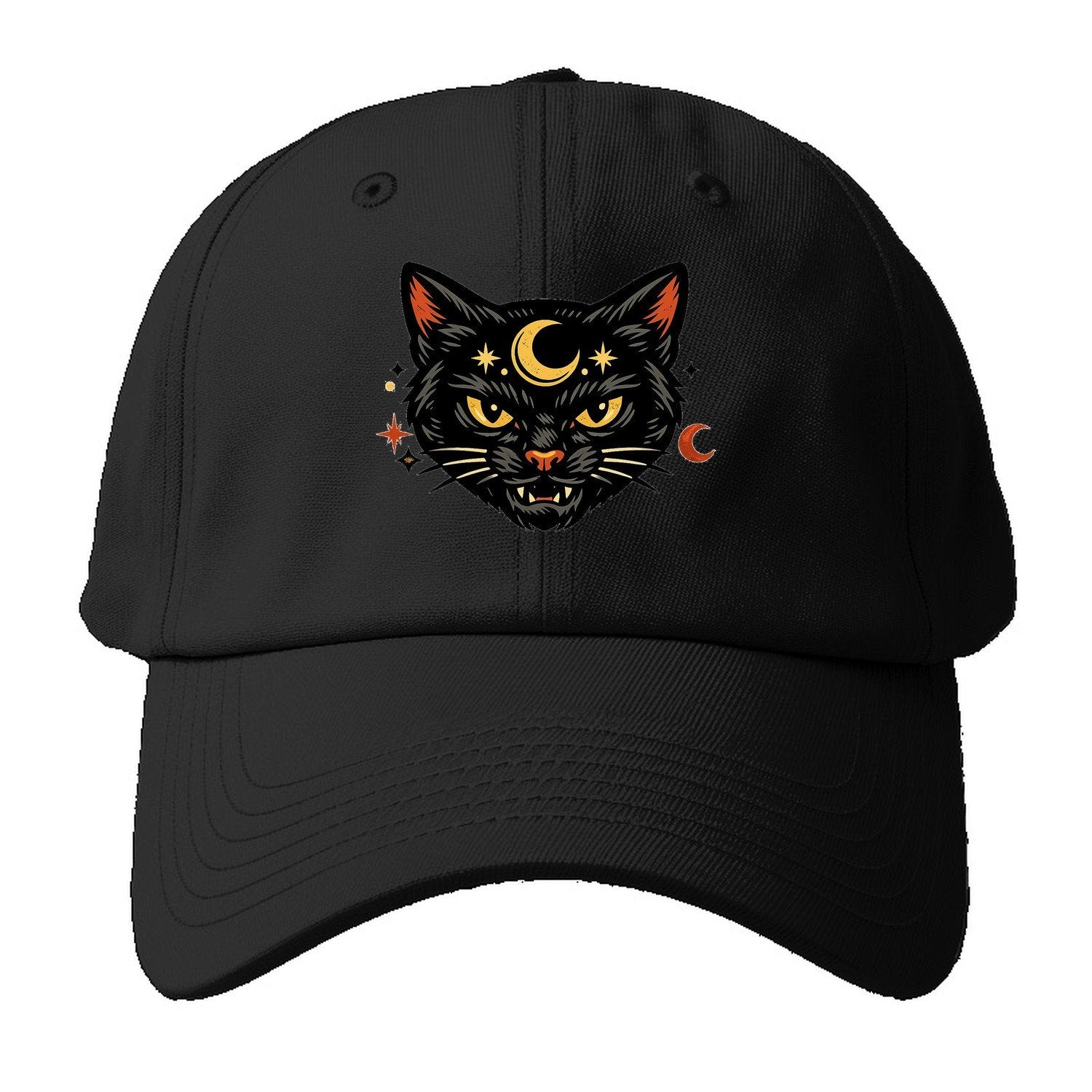Celestial Black Cat Baseball Cap – Black