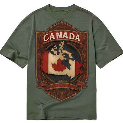 Canada Map Classic T-shirt – Army Green
