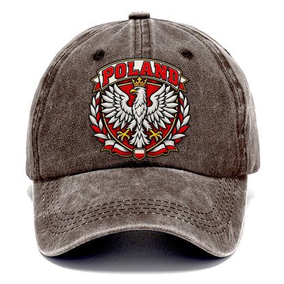 Poland Retro Badge Country Logos Classic Cap – Brown