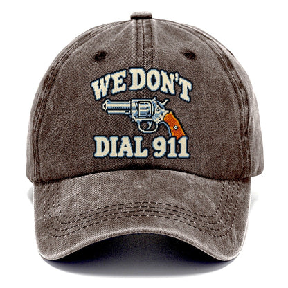 Arcade Pixel We Don't Dial 911 Classic Cap – Brown