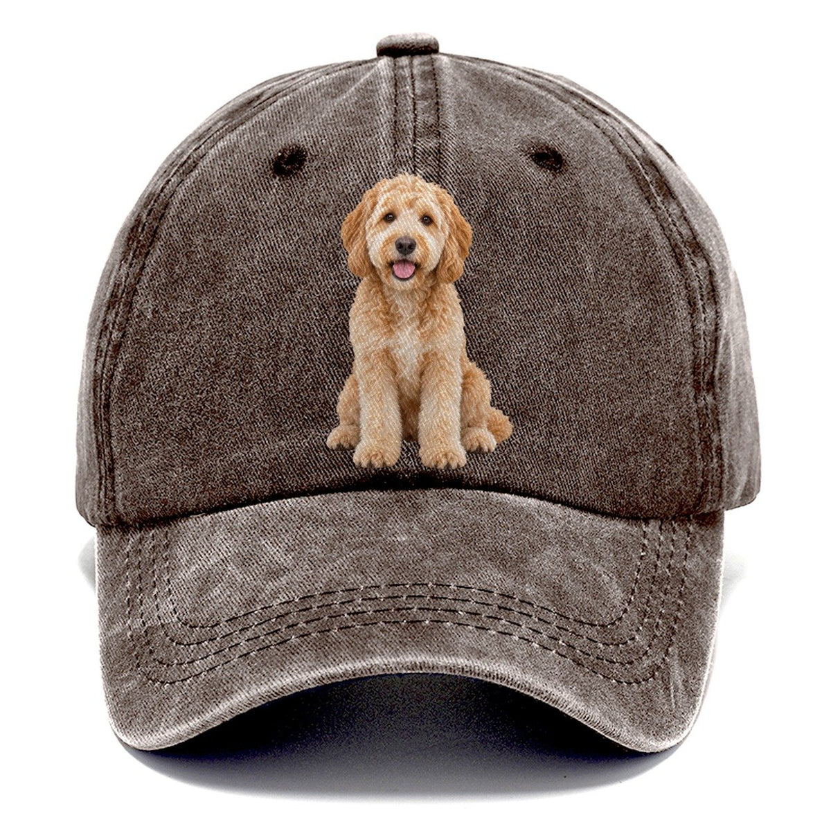 Goldendoodle Sitting Top Breeds Classic Cap – Brown