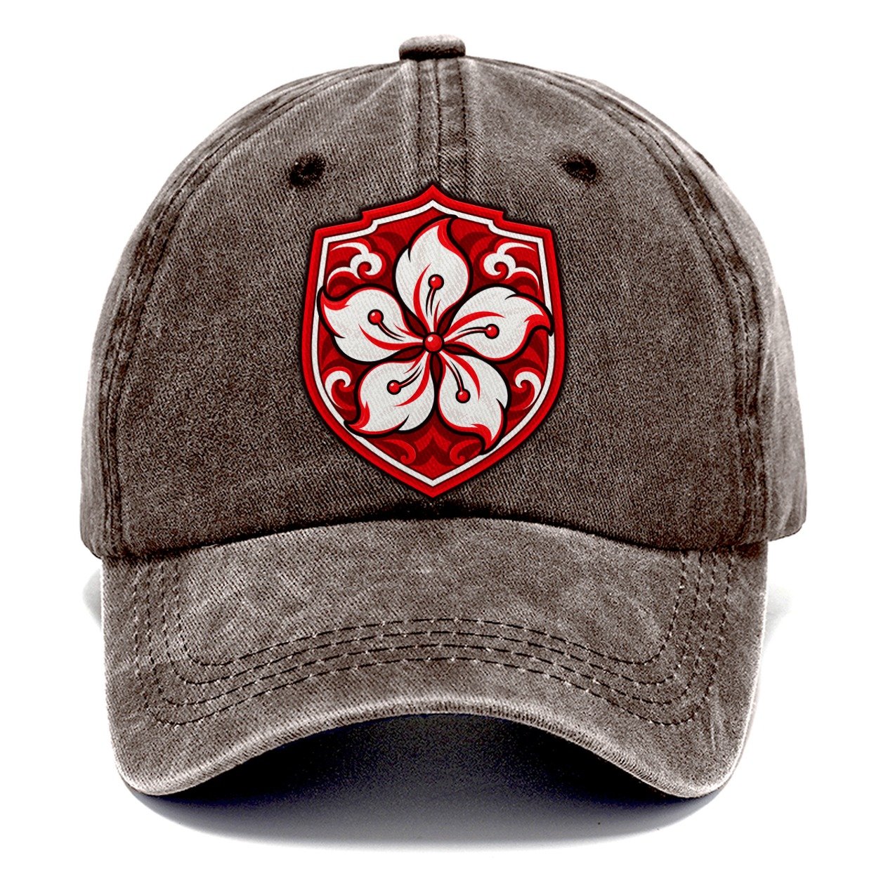 Hong Kong Minimal Emblem Country Logos Classic Cap – Brown