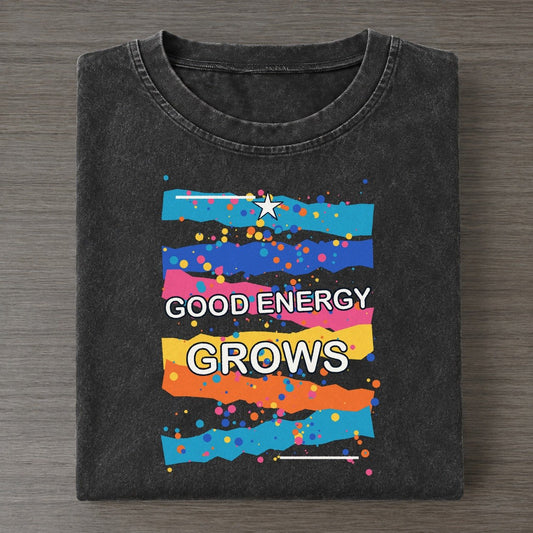 Good Energy Grows Colorburst Uplift Vintage T-shirt – Black