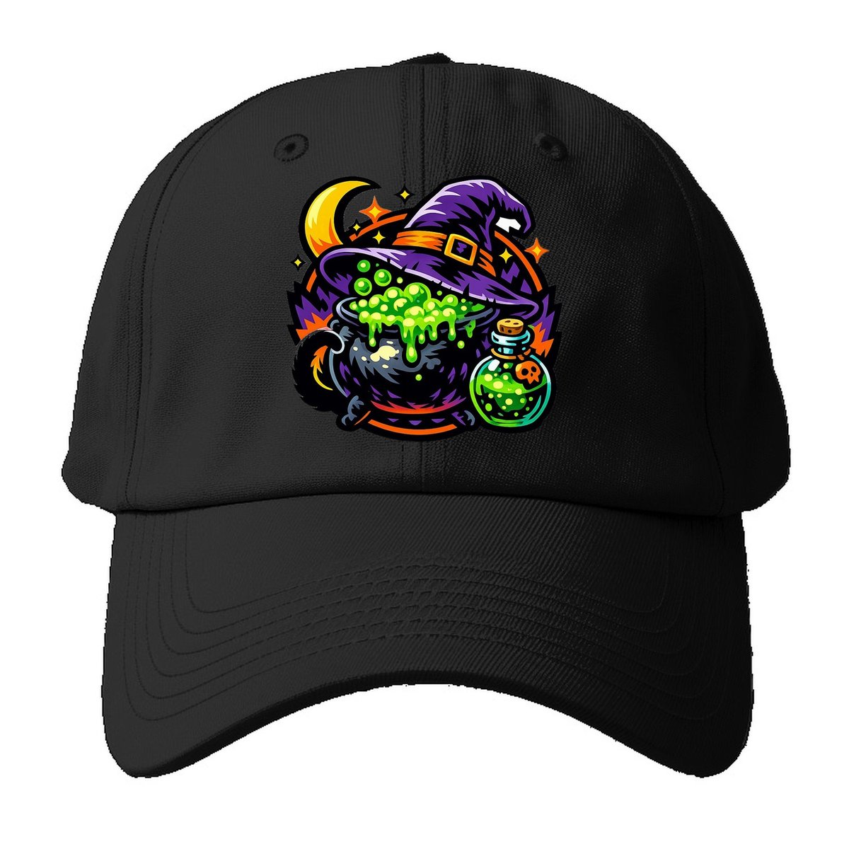 Neon Cauldron Brew Baseball Cap – Black