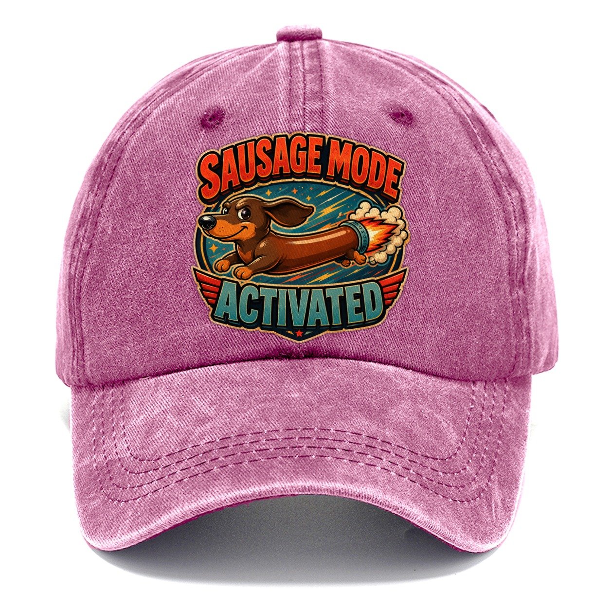 Sausage Mode Activated Dachshund Classic Cap – Dusty Rose