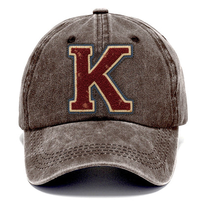 Varsity Chenille K Monogram Classic Cap – Brown