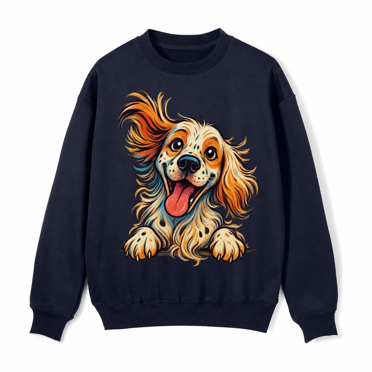 English Springer Spaniel Fleece Sweatshirt – Navy Blue