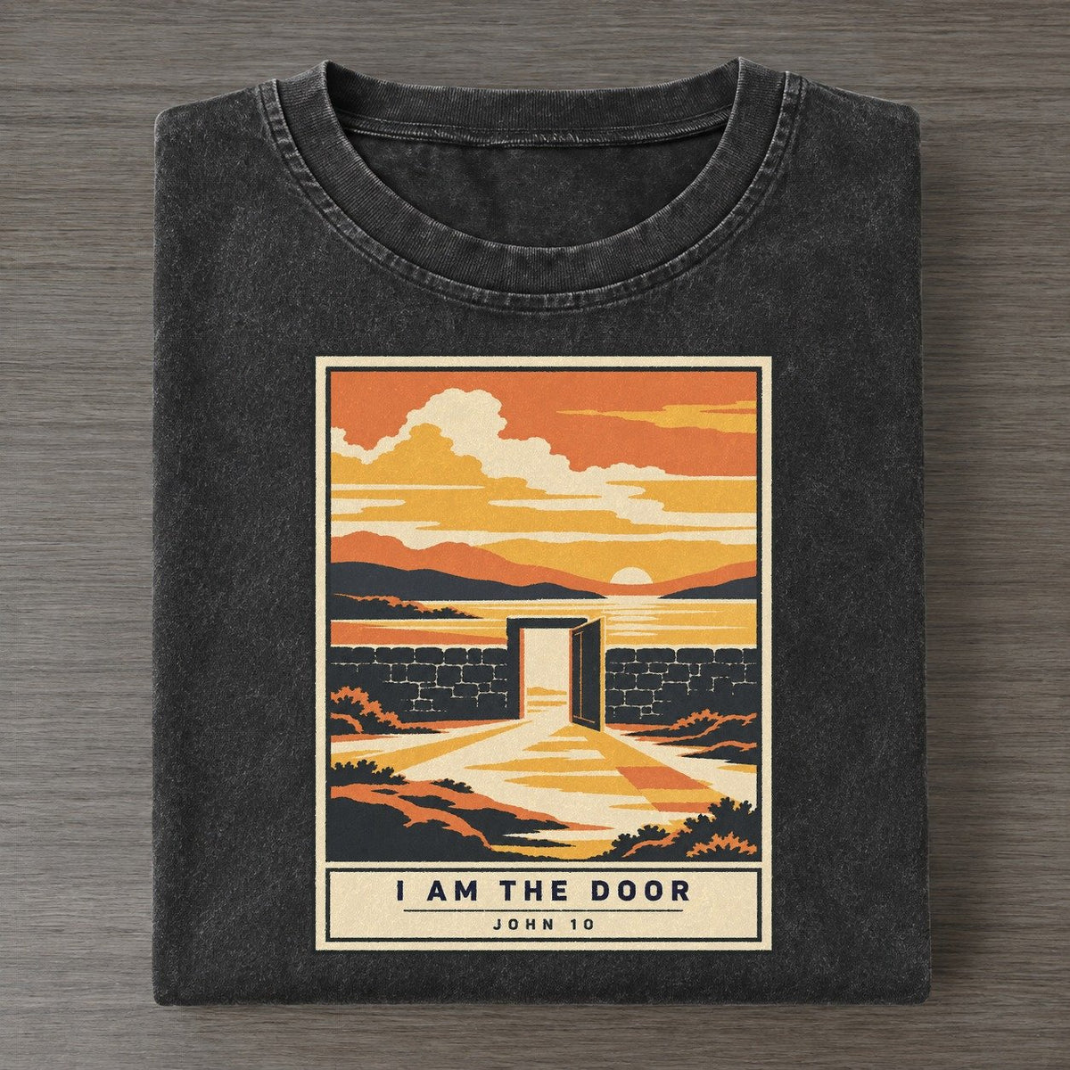 I Am The Door Given Light Vintage T-shirt – Black