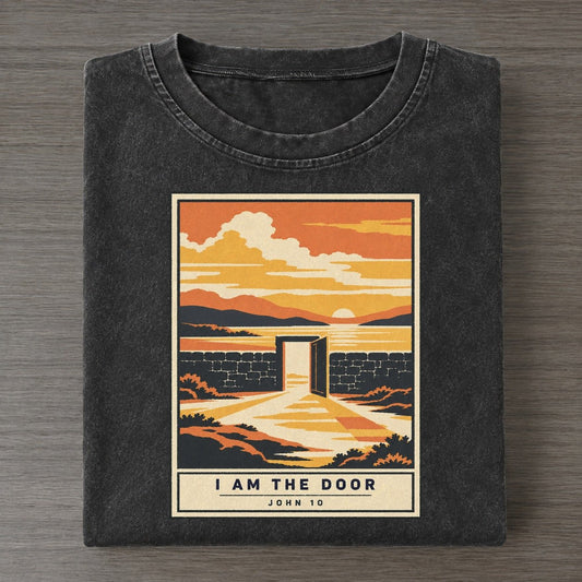 I Am The Door Given Light Vintage T-shirt – Black