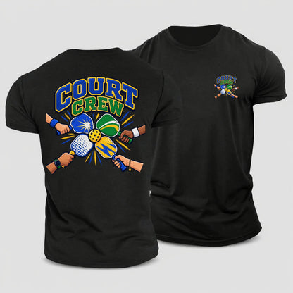 Court Crew Pickleball Life Cotton T-Shirt – Black
