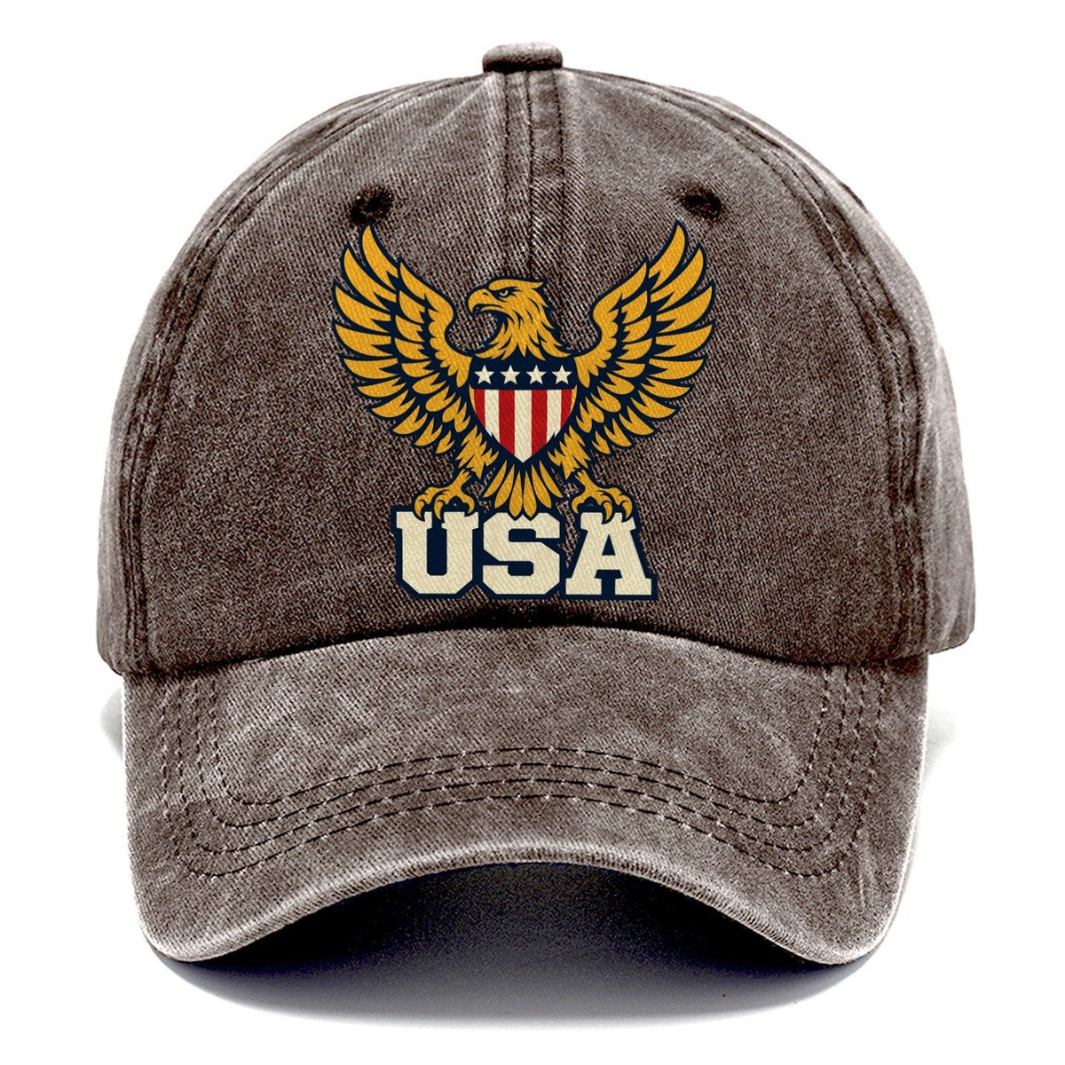 USA Eagle Shield Classic Cap – Brown