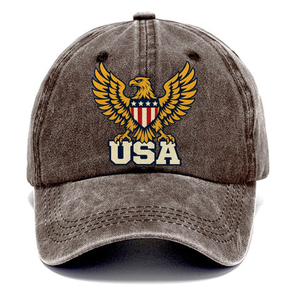 USA Eagle Shield Classic Cap – Brown