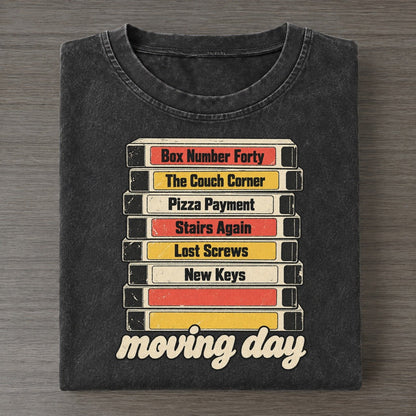 Moving Day Rewind Shelf Vintage T-shirt – Black