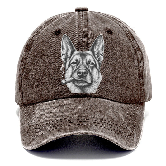 German Shepherd Smoking Dogs Classic Cap – Brown