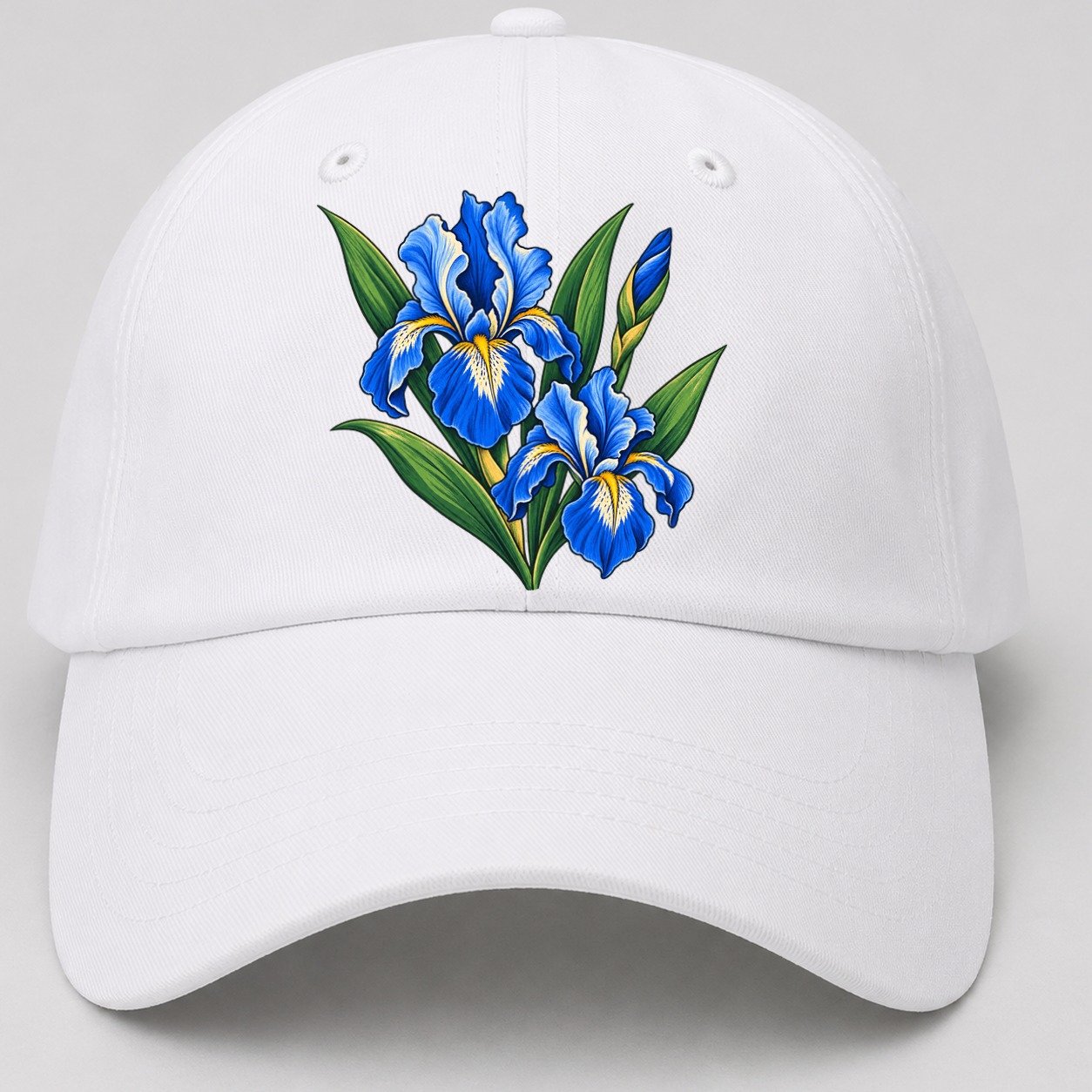 Quebec Blue Flag Iris Canada Cultural Icons Baseball Cap – White