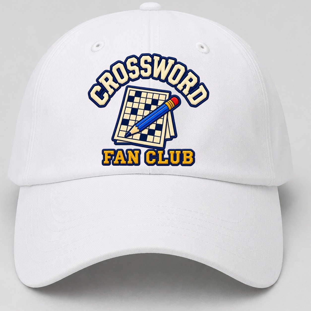 Crossword Fan Club Baseball Cap – White