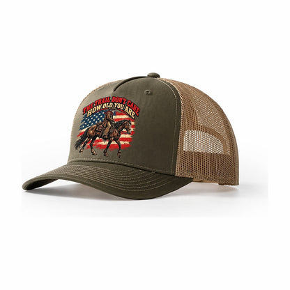 The Trail Don T Care How Old You Are Old Man Strong Trucker Hat – Olive Khaki