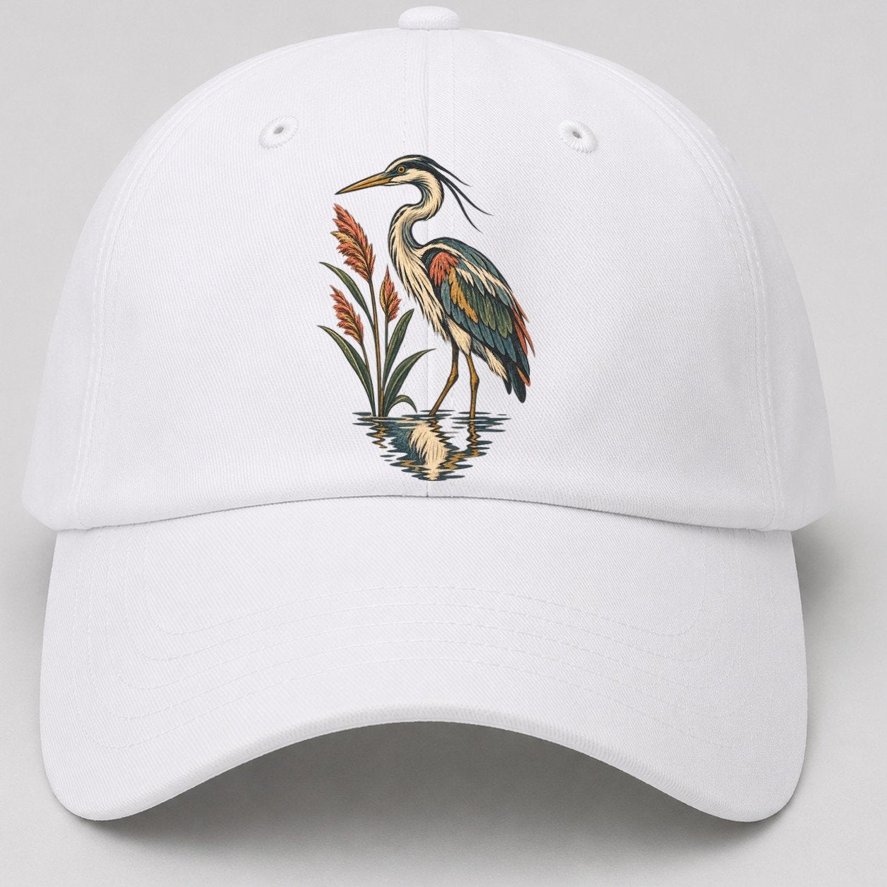 Heron Reed Mirror Gentle Wild Baseball Cap – White