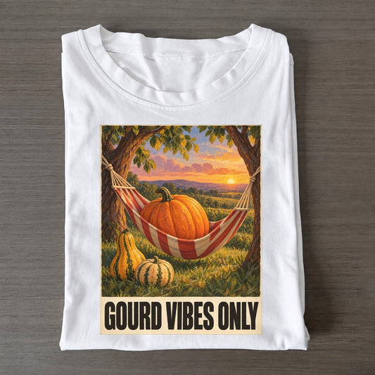 Gourd Vibes Only Painted Pop Culture Pun Classic T-shirt – White