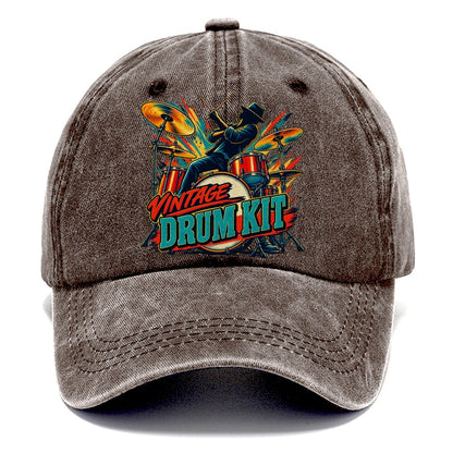 Vintage Drum Kit Music Instruments Classic Cap – Brown