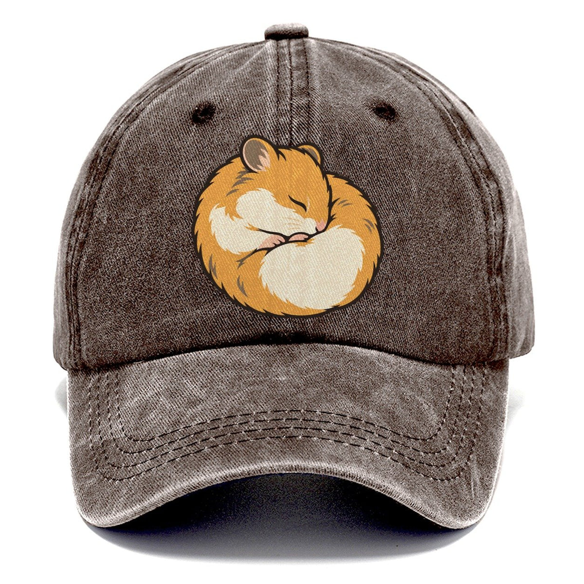 Hamster Curl Nap Small Pet Logos Classic Cap – Brown