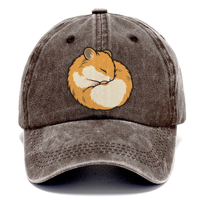 Hamster Curl Nap Small Pet Logos Classic Cap – Brown