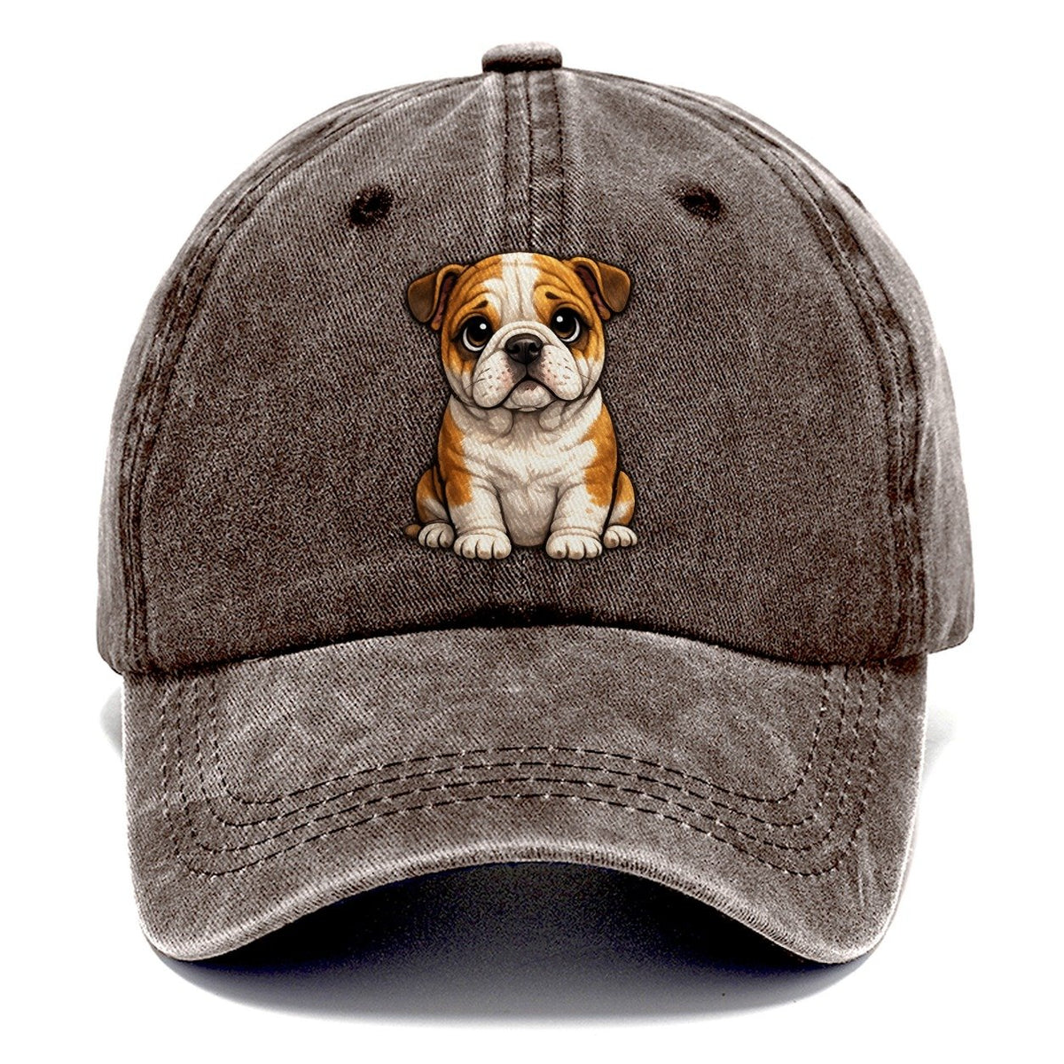 Bulldog Sitting Sweetheart Classic Cap – Brown