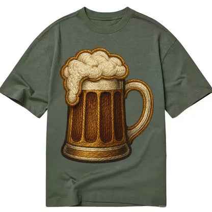 Beer Mug Frosted Mug With Foam Head Classic T-shirt – Army Green