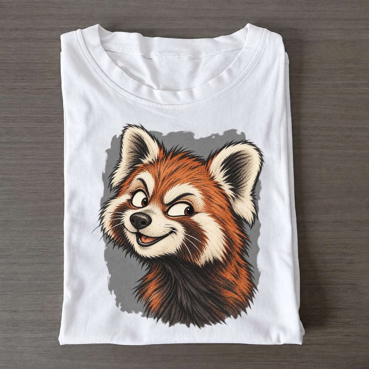 Red Panda Expressive Portrait Wild Grin Gallery Classic T-shirt – White