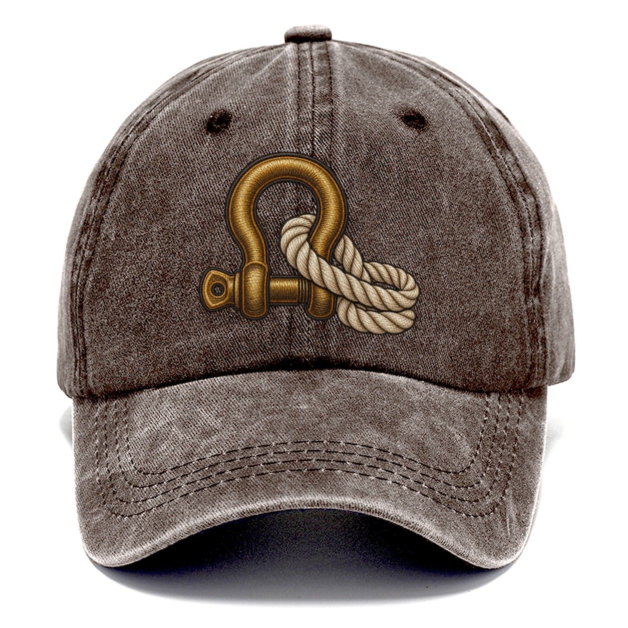 Bow Shackle And Coiled Rope Off Roading And Overlanding Classic Cap – Brown