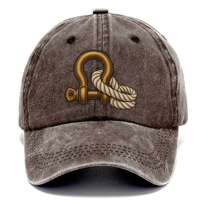 Bow Shackle And Coiled Rope Off Roading And Overlanding Classic Cap – Brown