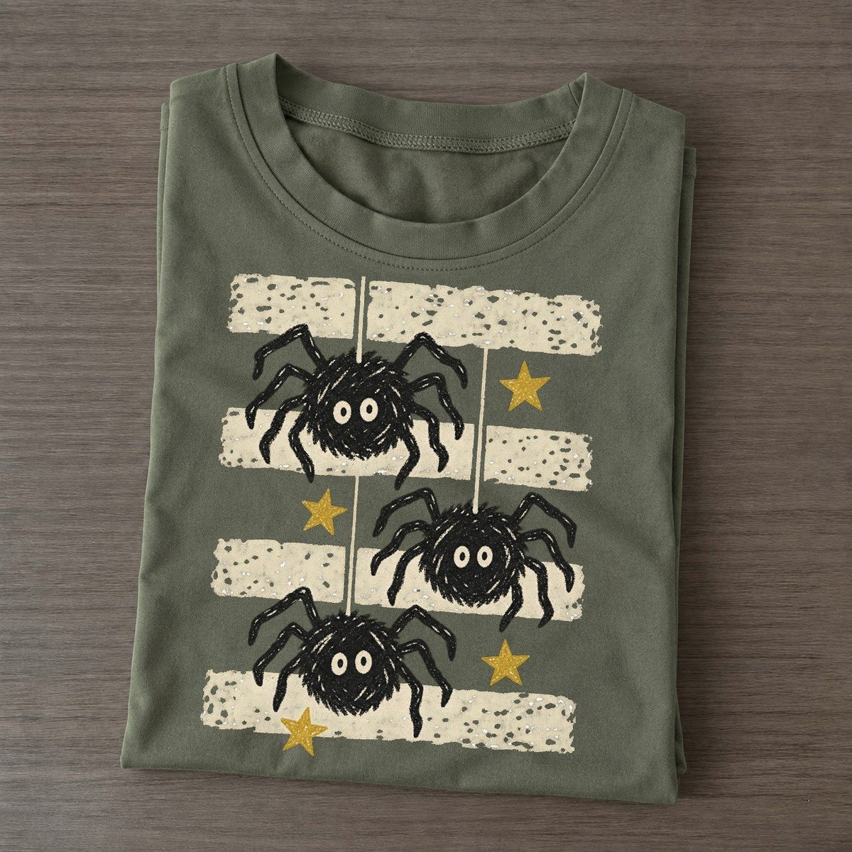 Chalk Spiders Night Stripes Classic T-shirt – Army Green