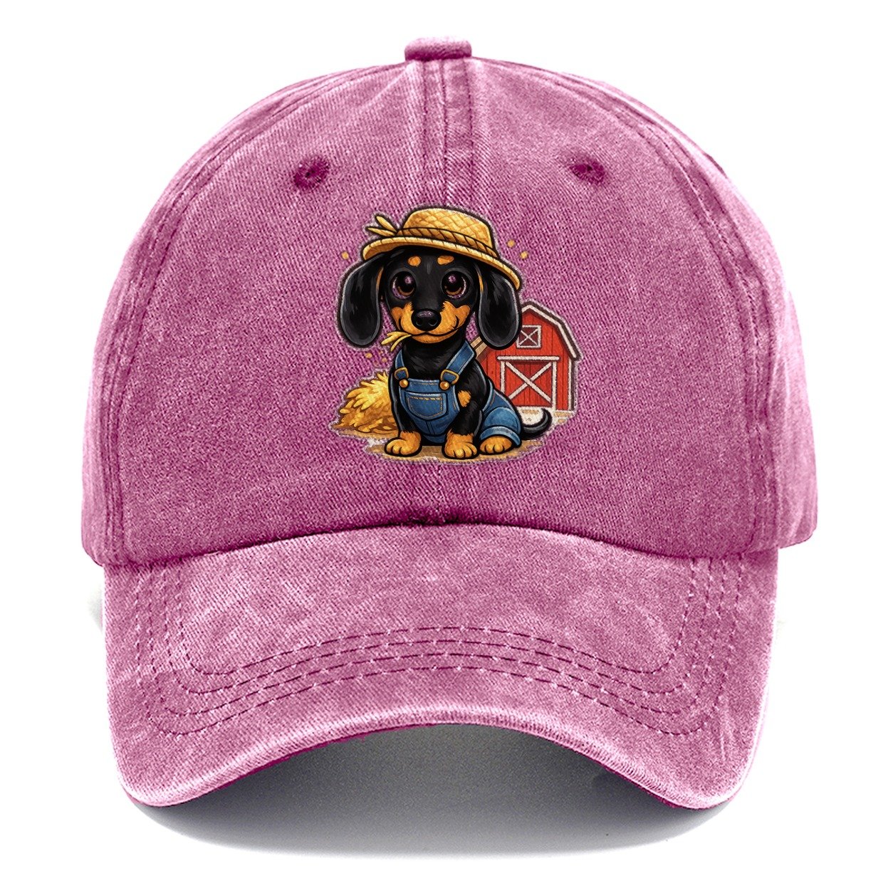 Dachshund Farmer Overalls Classic Cap – Dusty Rose