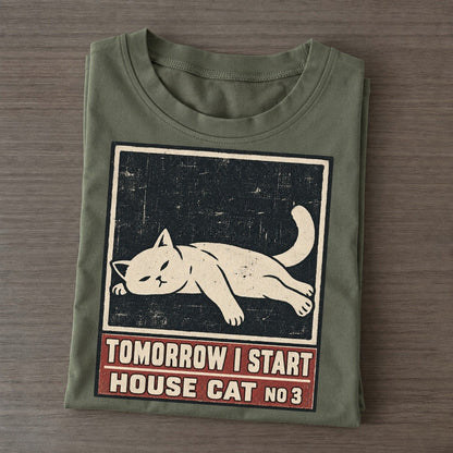 Tomorrow I Start Neko Says No Classic T-shirt – Army Green
