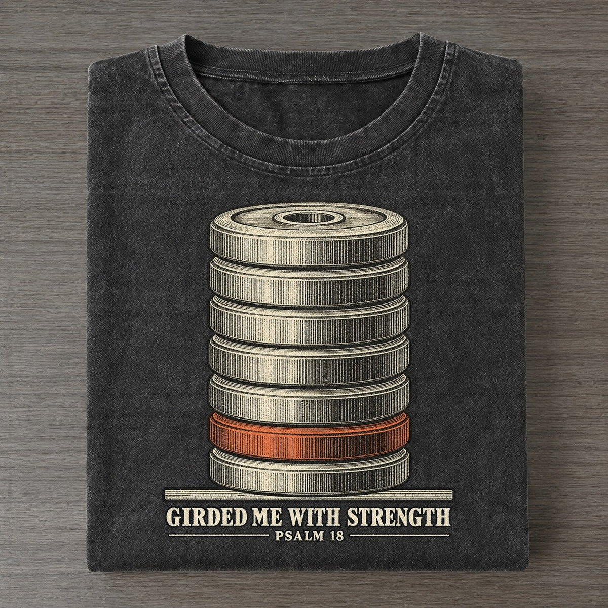 Girded Me With Strength The Rep Counter Vintage T-shirt – Black