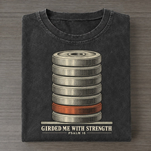 Girded Me With Strength The Rep Counter Vintage T-shirt – Black
