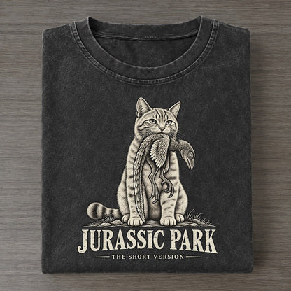 Jurassic Park Short Version Cats Vintage T-shirt – Black