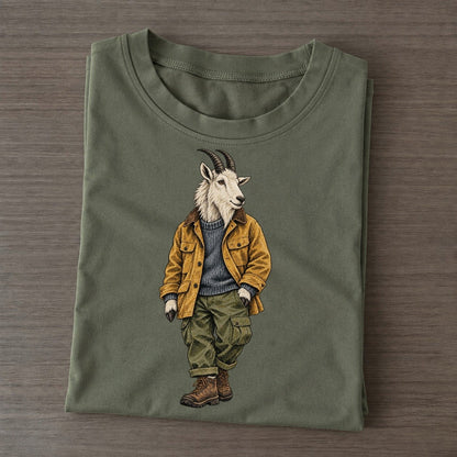 Mountain Goat Wardrobe Portrait Wild Wardrobe Portraits Classic T-shirt – Army Green