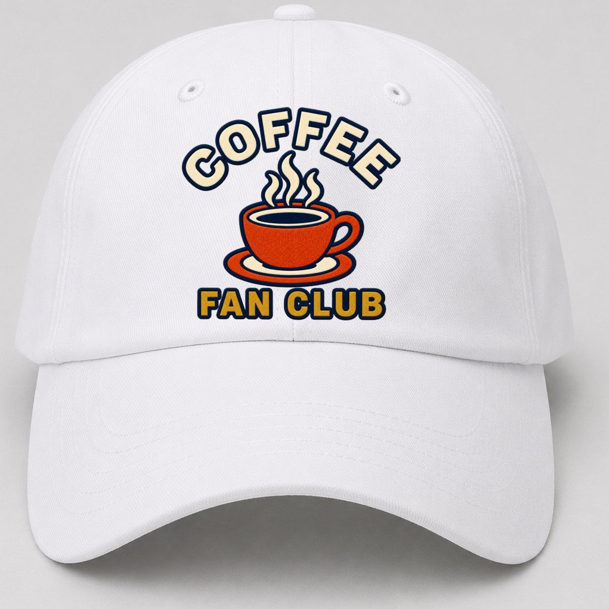 Coffee Fan Club Baseball Cap – White