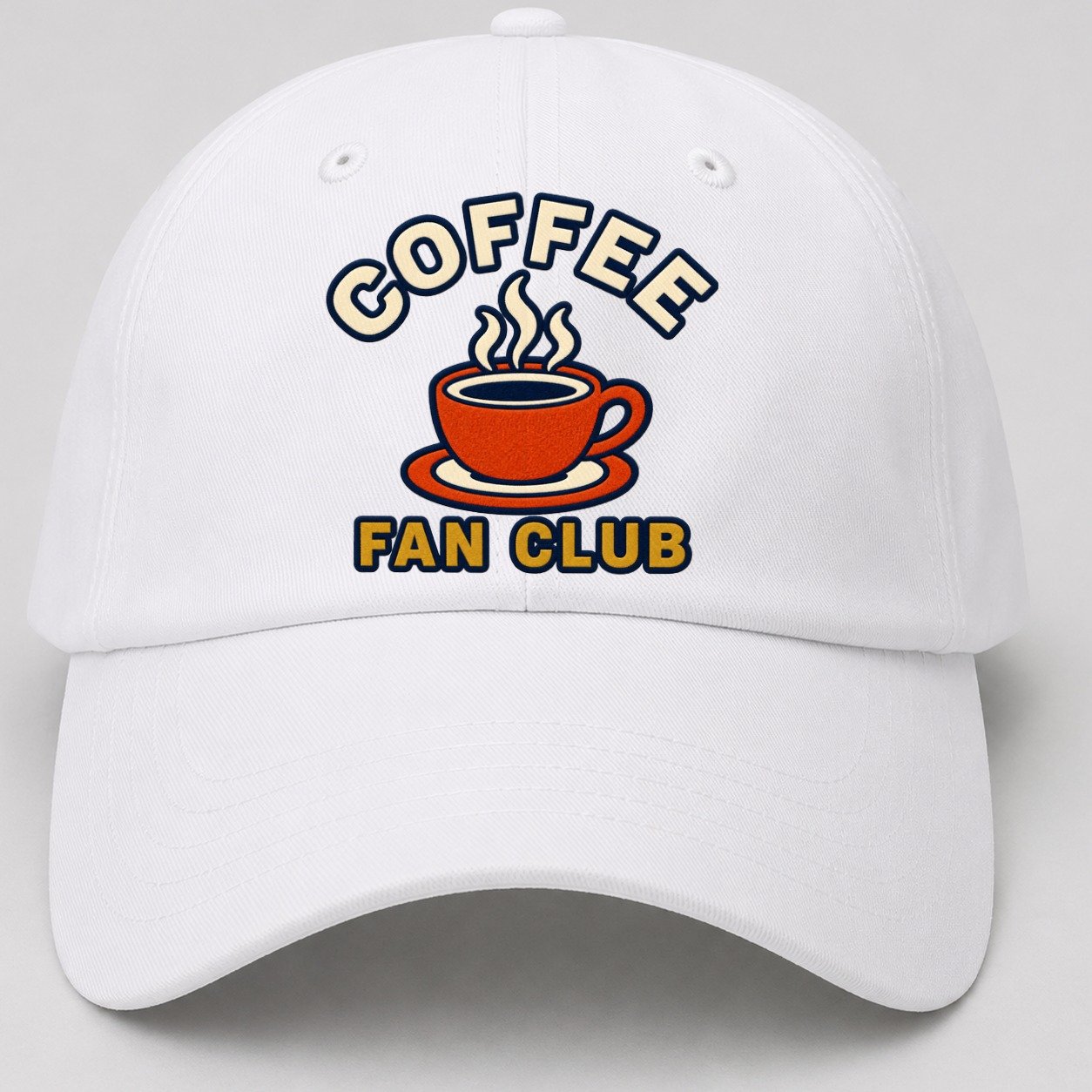 Coffee Fan Club Baseball Cap – White