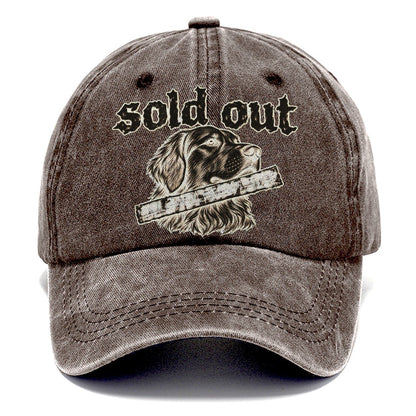 A Calm Dog Head In Three Quarter View Crossed By A Thick Stamped Bar Bark For Me Classic Cap – Brown
