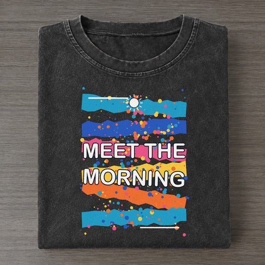Meet The Morning Colorburst Uplift Vintage T-shirt – Black