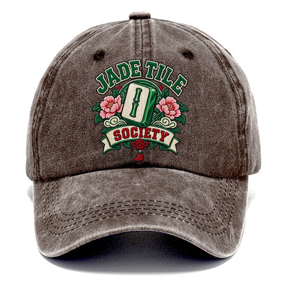 Jade Tile Society Mahjong Game Night Classic Cap – Brown